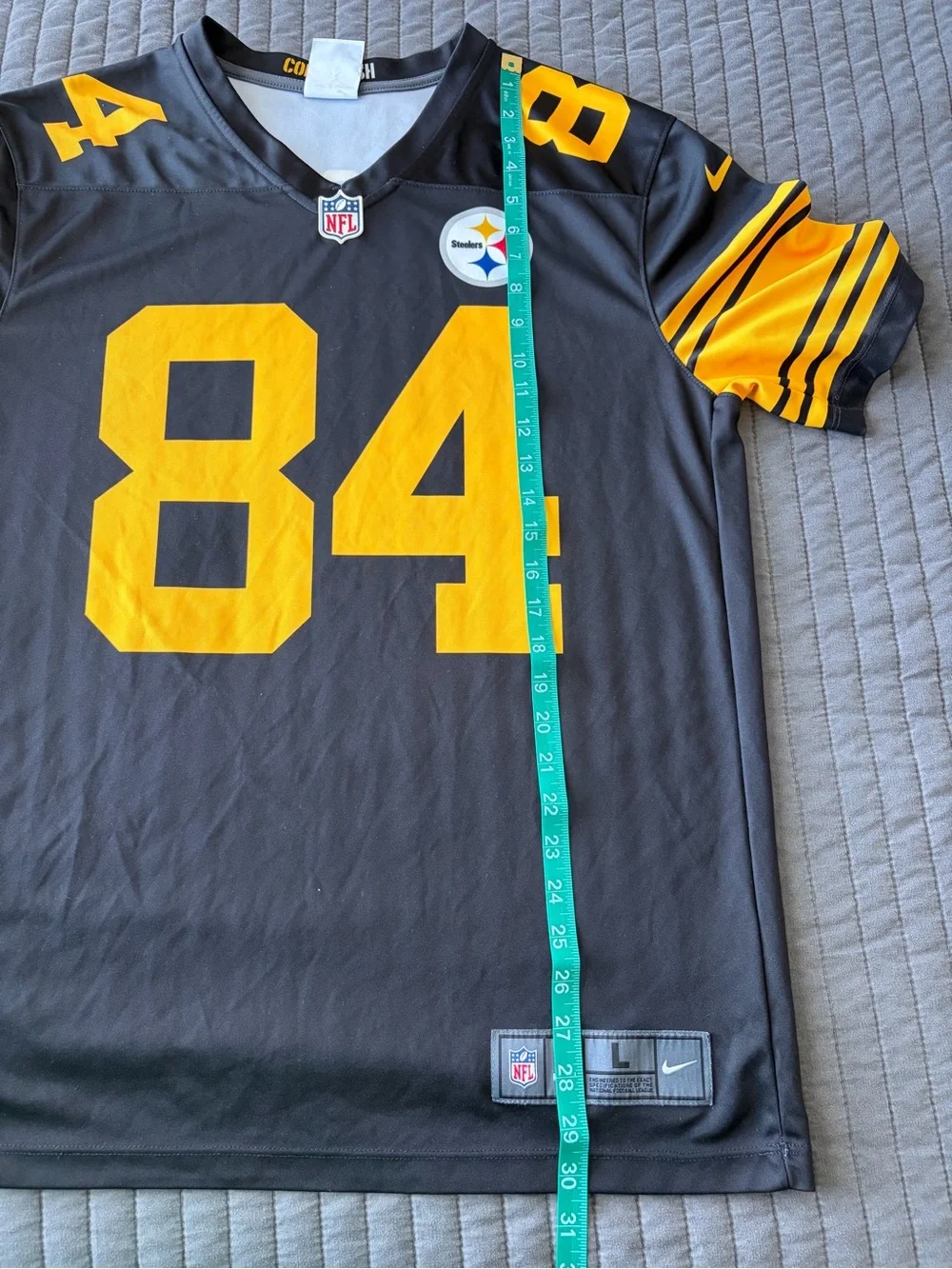 Nike Steelers Antonio Brown #84 Color Rush Jersey Mens L Black Gold NFL